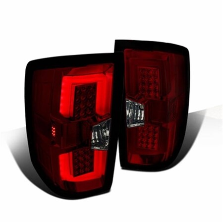 Overtime LED Bar Tail Lights for 2014-2015 Chevy Silverado - Red & Smoked OV3737252